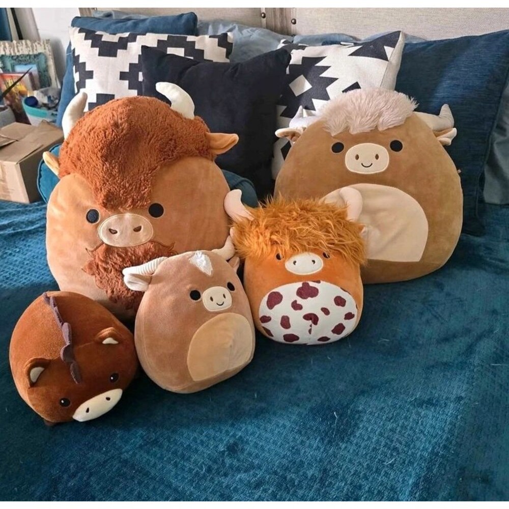Set of 5 Cow Squishmallows
